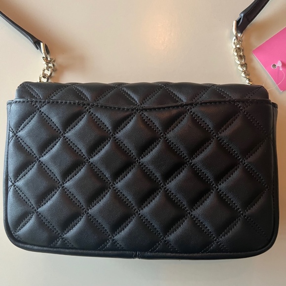 KATE SPADE Black Flap Small Leather Crossbody Black Quilted Bag - Picture 2 of 8